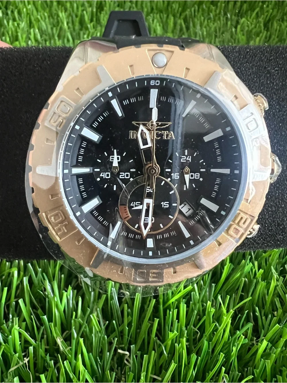 Invicta Gold and Black Chronograph Sport Watch
